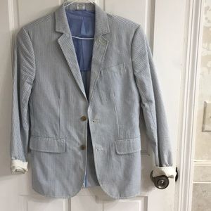 Blue Seersucker Blazer